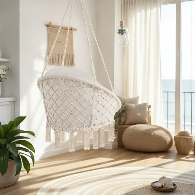 Tectake Samira Swing Chair, Beige