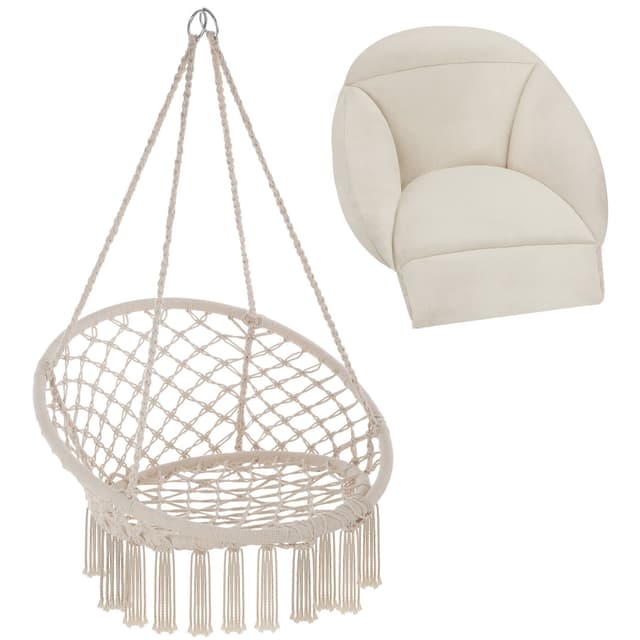 Tectake Samira Swing Chair, Beige