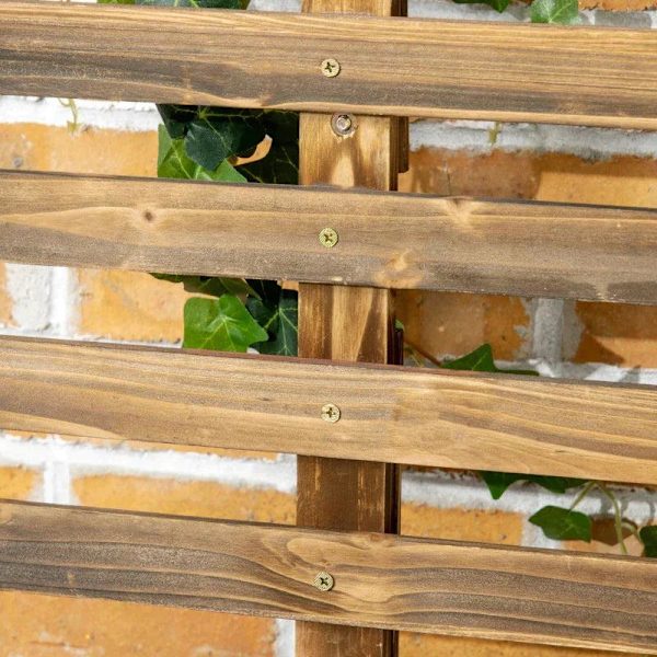 Outsunny Raised Garden Bed, Charred Solid Wood, 65 x 31 x 147 cm