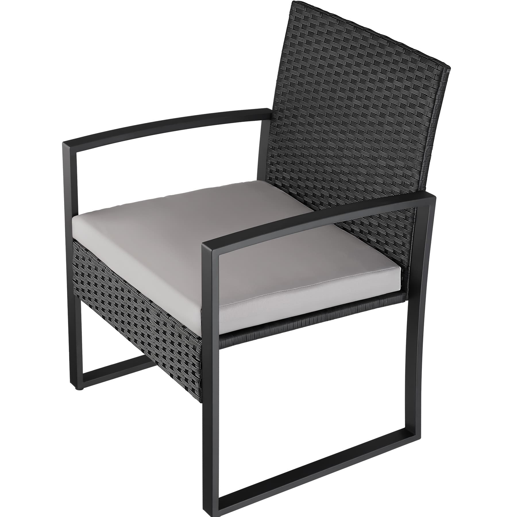 Rattan Seating Group tectake Granada with Height-Adjustable Plastic Feet for 2 Persons Light Grey/Black