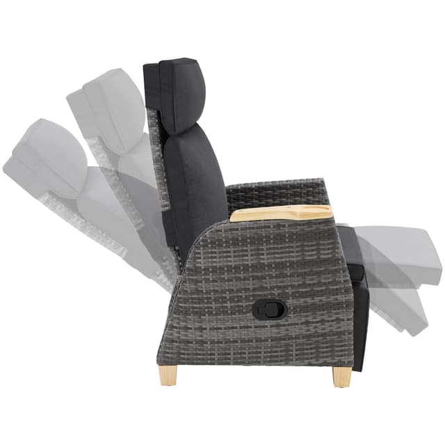 Tectake Pescara Aluminium Rattan Armchair, Gray