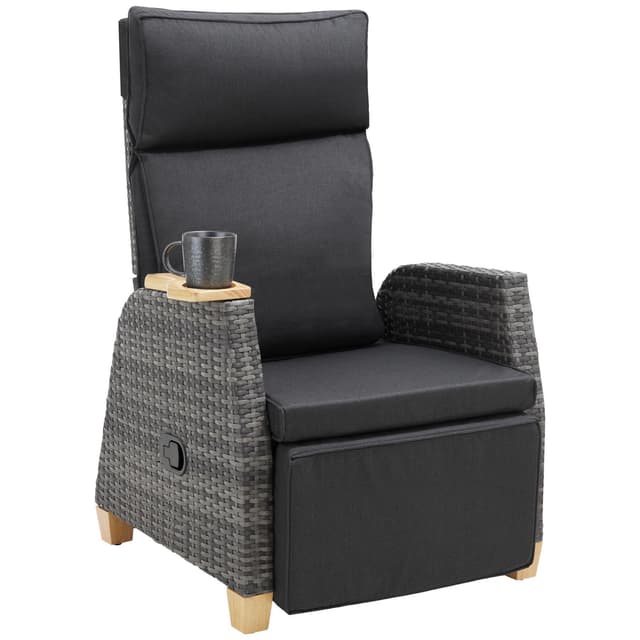 Tectake Pescara Aluminium Rattan Armchair, Gray