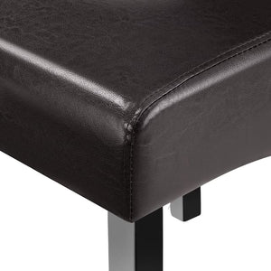 Dining Chair with Ergonomic Seat Shape, High Backrest, Padded Faux Leather