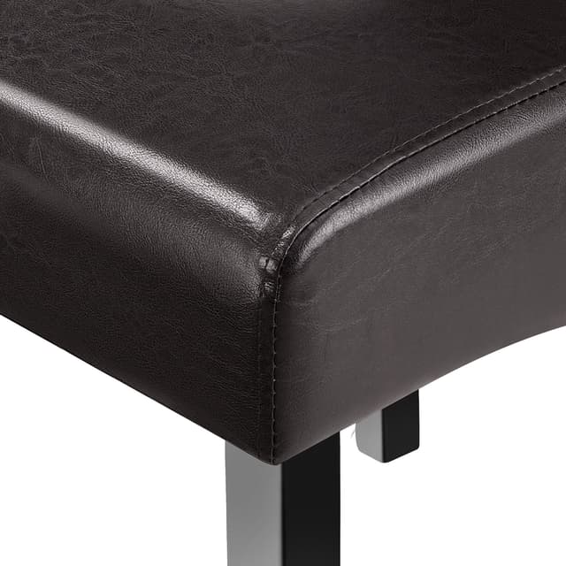 Dining Chair with Ergonomic Seat Shape, High Backrest, Padded Faux Leather