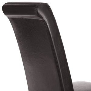 Dining Chair with Ergonomic Seat Shape, High Backrest, Padded Faux Leather