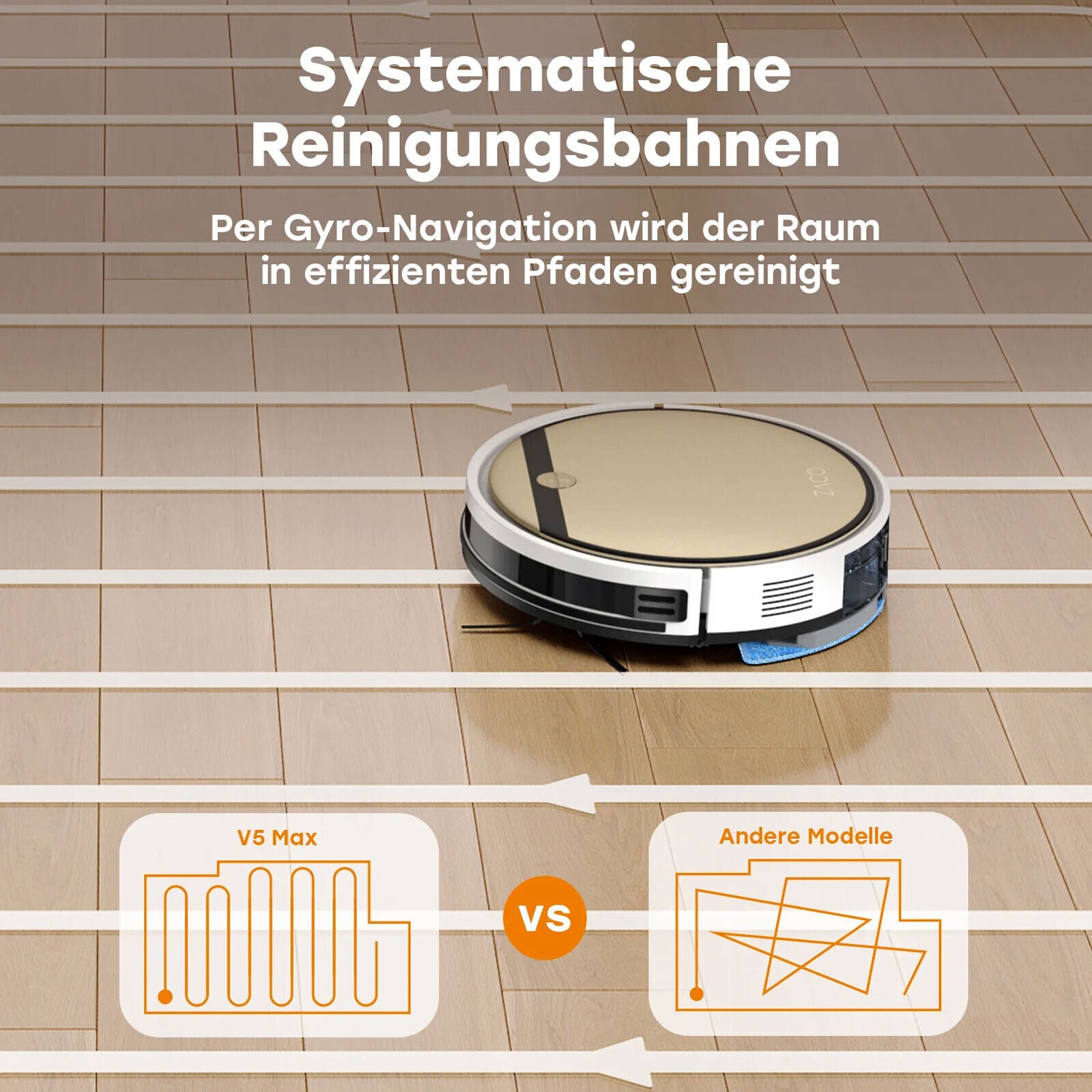 Zaco V5 Max Robot Vacuum Cleaner with Mopping Function