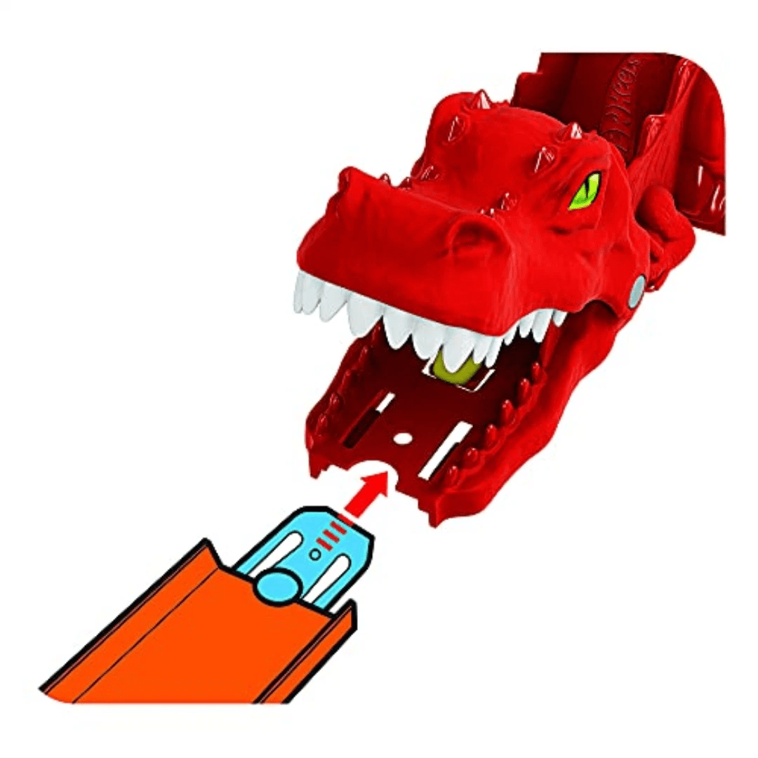 Hot Wheels City Launcher Dino Set, Red