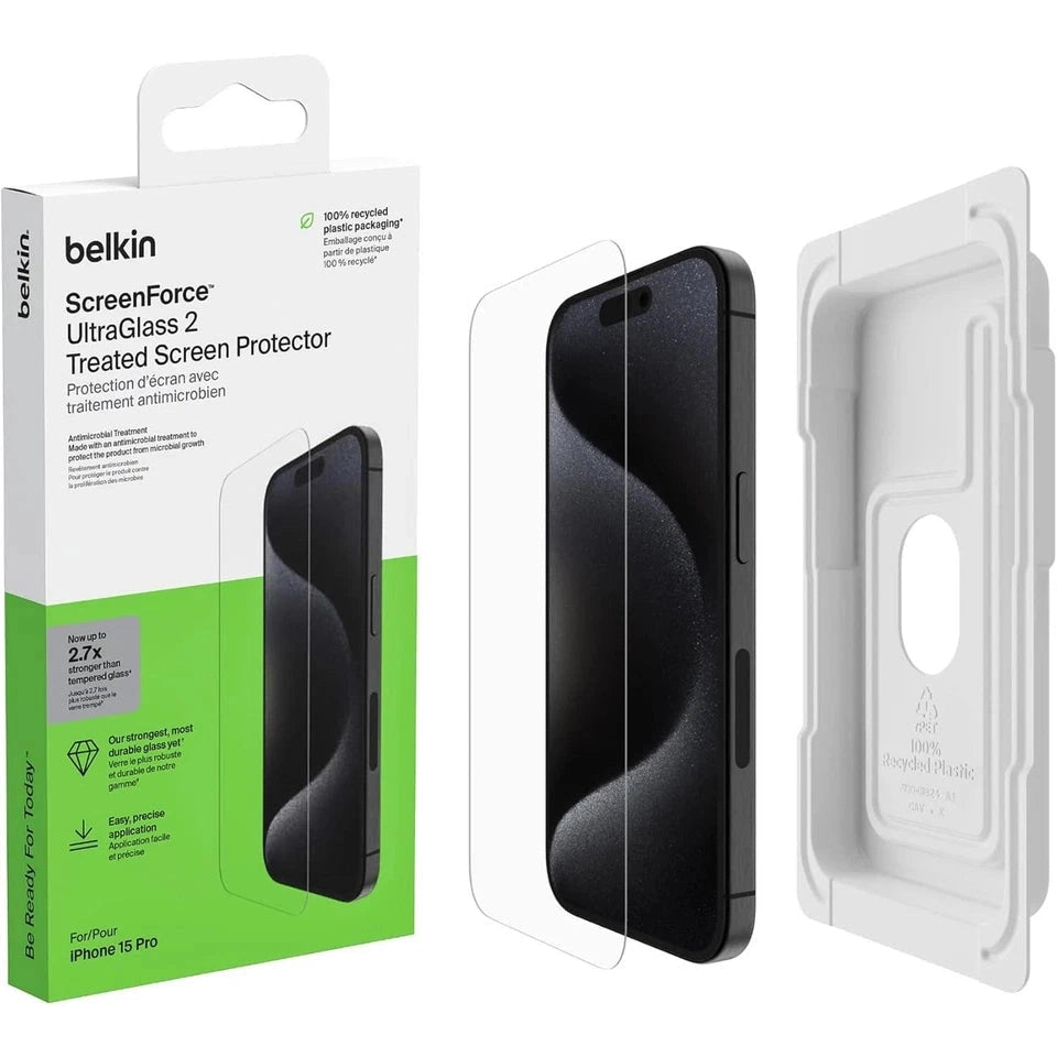 Belkin UltraGlass 2 Screen Protector for Apple iPhone 15 Pro
