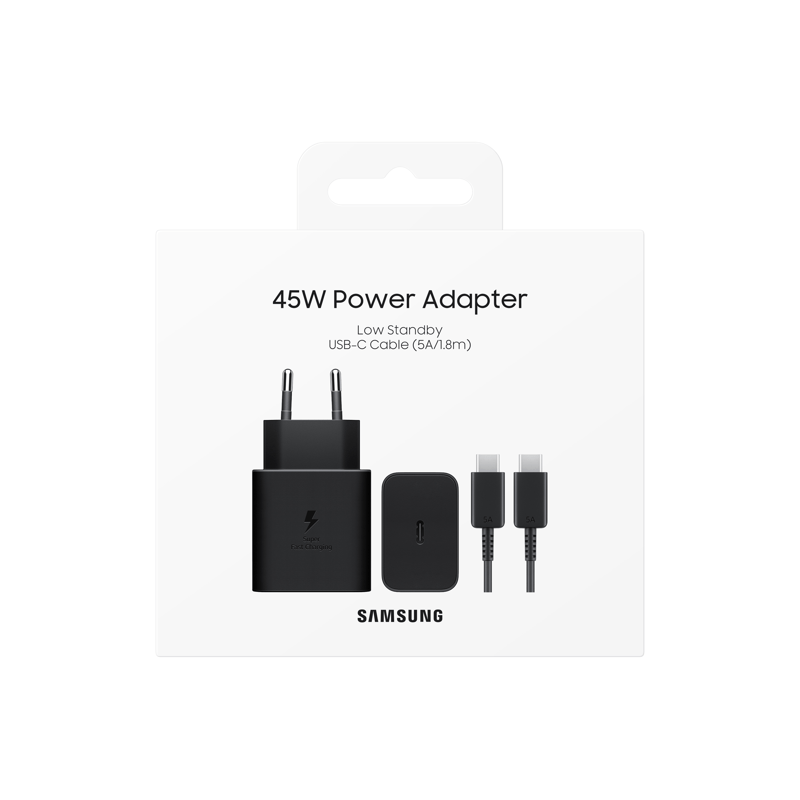 Samsung 45W Super Fast Charging Wall Charger with USB-C Cable, Black