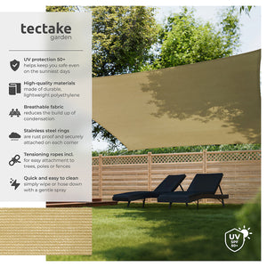 Tectake Shade Sail 5.4 x 5.4m, Beige