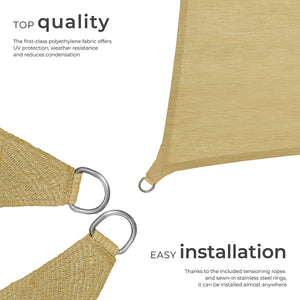 Tectake Shade Sail 5.4 x 5.4m, Beige