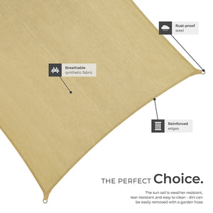 Tectake Shade Sail 5.4 x 5.4m, Beige