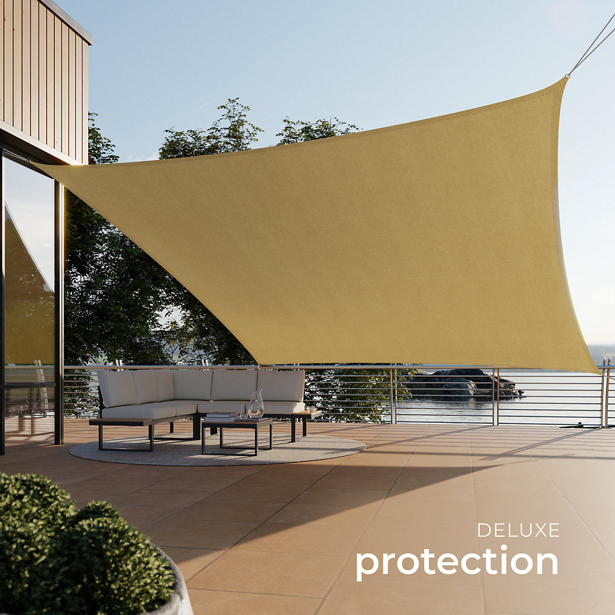 Tectake Shade Sail 5.4 x 5.4m, Beige