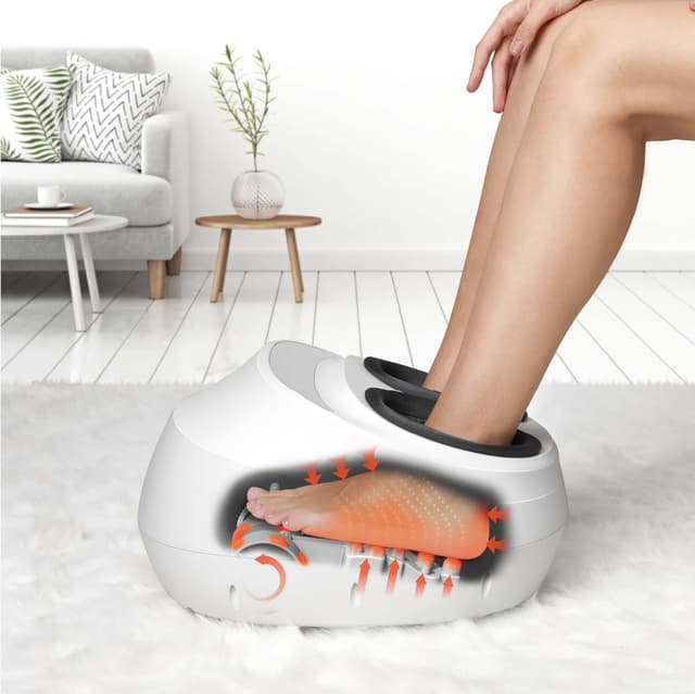 Sharper Image Shiatsu Foot Massager, White/Grey