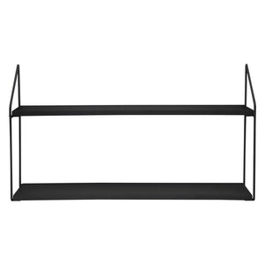 Wall Shelf 2-part 60x33x15 cm, Black