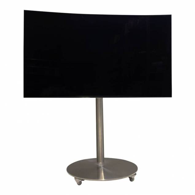 Sinox TV Stand with Wheels and Swivel Top, Silver Alu 26"-55"