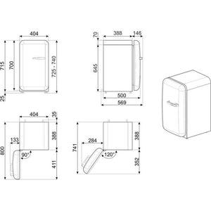 Smeg 50's Style Mini Refrigerator Left, Black
