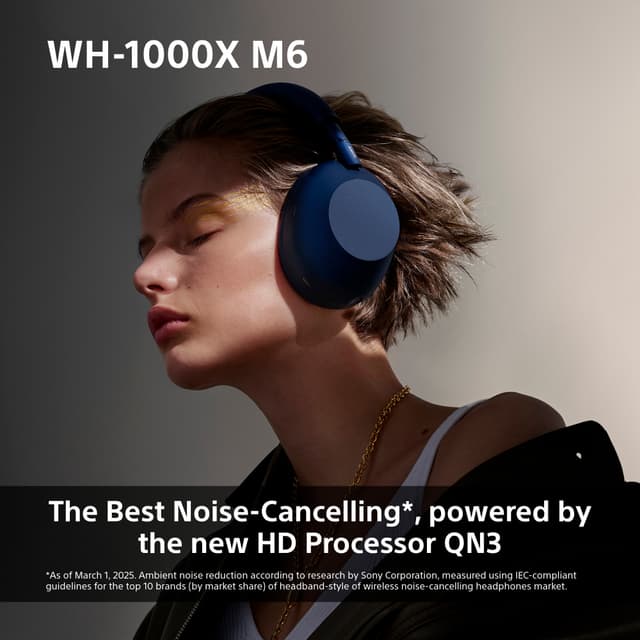 Sony WH-1000XM6 Wireless Noise-Cancelling Headphones Black