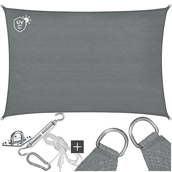 Sun Sail Sonny, UV Protected, Water-Resistant and Anti-Tear 3x4m, Grey