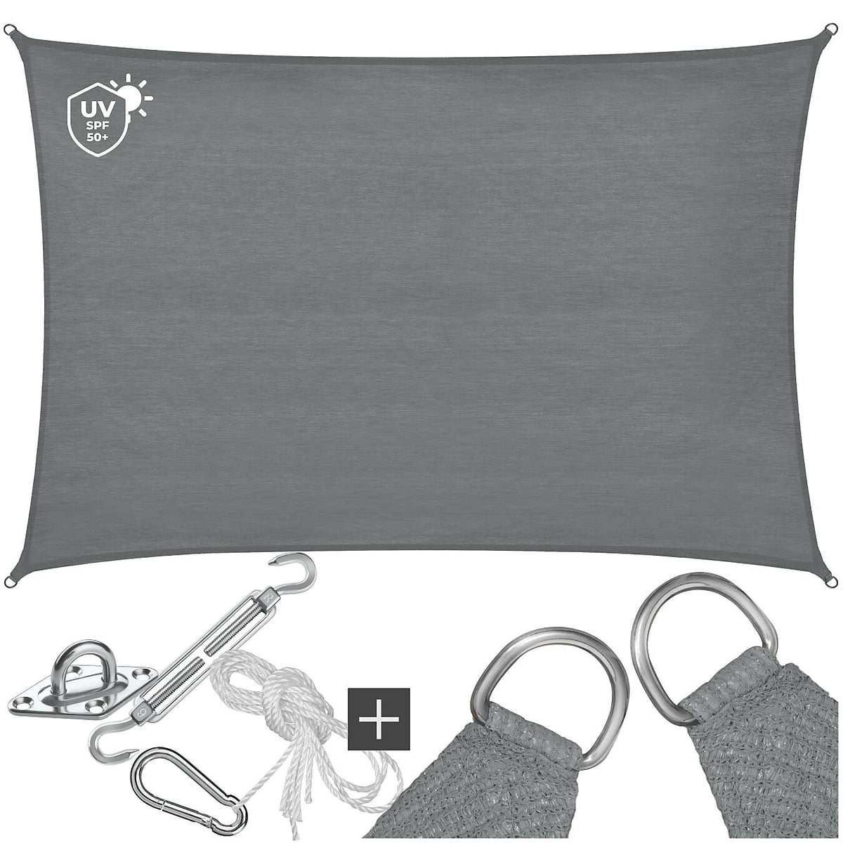 Sun Sail Sonny, UV Protected, Water-Resistant and Anti-Tear 3x4m, Grey