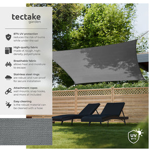 Sun Sail Sonny, UV Protected, Water-Resistant and Anti-Tear 3x4m, Grey