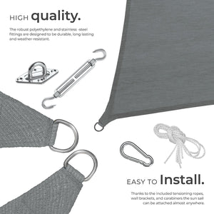 Sun Sail Sonny, UV Protected, Water-Resistant and Anti-Tear 3x4m, Grey