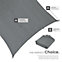 Sun Sail Sonny, UV Protected, Water-Resistant and Anti-Tear 3x4m, Grey