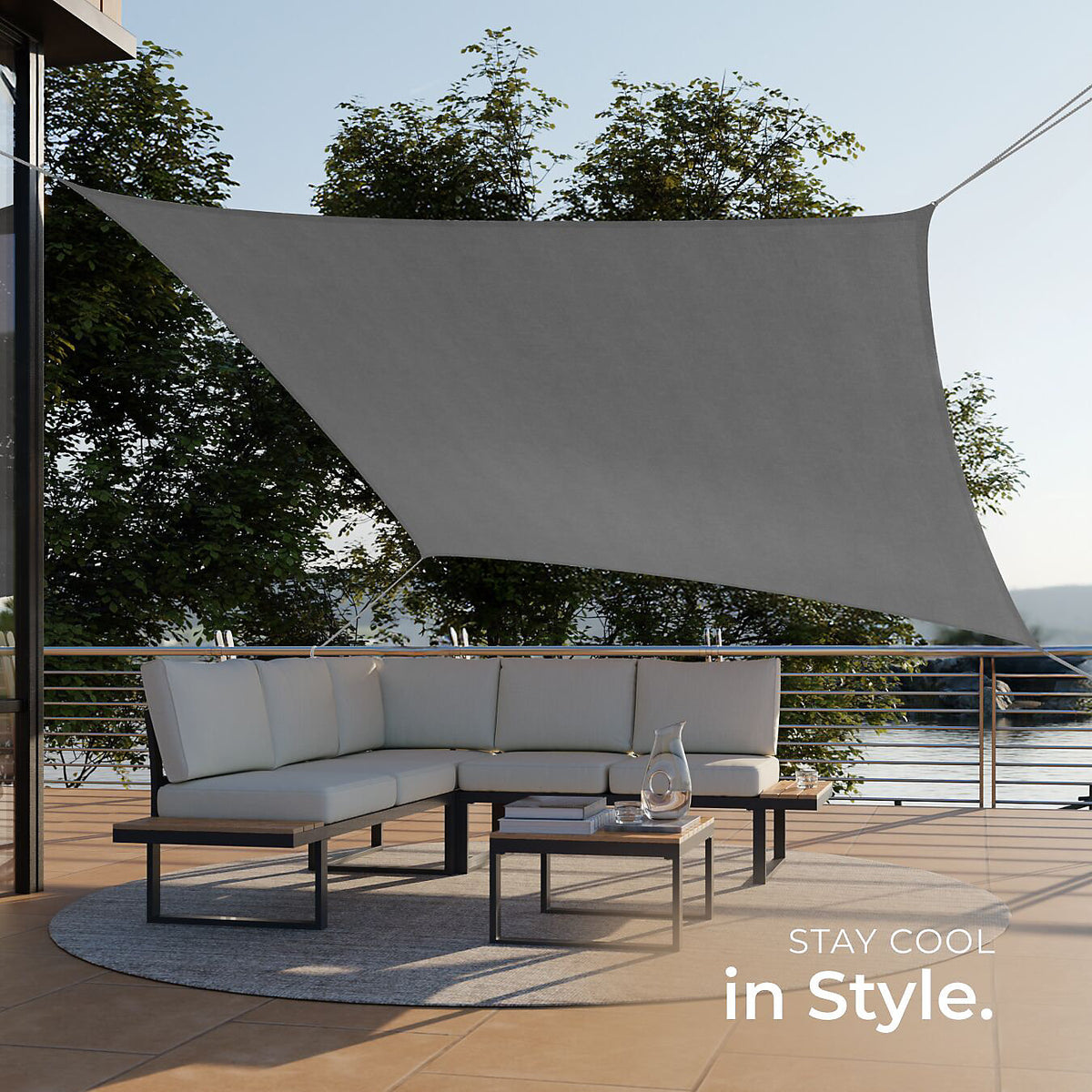 Sun Sail Sonny, UV Protected, Water-Resistant and Anti-Tear 3x4m, Grey