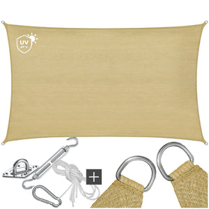 Tectake Sunny Sun Shade Sail 5 x 7 m, Beige