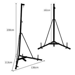 Foldable Boxing Bag Stand 68kg with Adjustable Height 182cm-230cm