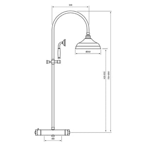 Tapwell Classic XCOL 7269 Shower Set, 160 cc, Polished Brass