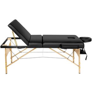 Tectake 3-Zone Massage Table 218 x 102 x 90 cm, Black