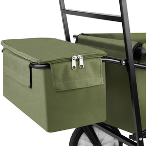 Garden Trolley - foldable, with roof, 3 pockets, transport bag, 80 kg capacity