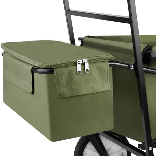 Garden Trolley - foldable, with roof, 3 pockets, transport bag, 80 kg capacity
