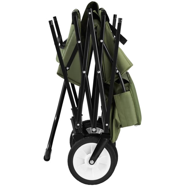 Garden Trolley - foldable, with roof, 3 pockets, transport bag, 80 kg capacity