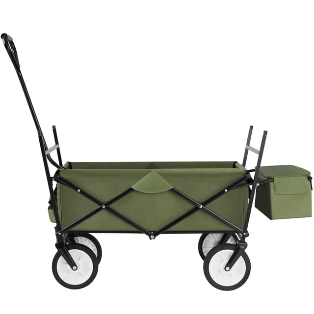 Garden Trolley - foldable, with roof, 3 pockets, transport bag, 80 kg capacity