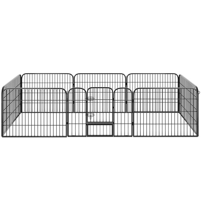 Tectake 8-Section Dog Pen Lisa 154 x 154 x 60 cm Grey