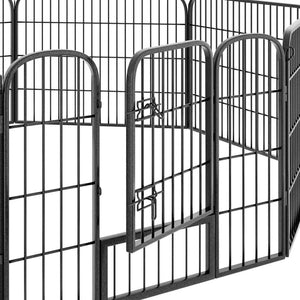 Tectake 8-Section Dog Pen Lisa 154 x 154 x 60 cm Grey