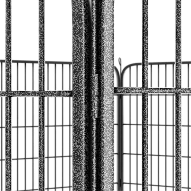 Tectake 8-Section Dog Pen Lisa 154 x 154 x 60 cm Grey