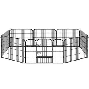 Tectake 8-Section Dog Pen Lisa 154 x 154 x 60 cm Grey