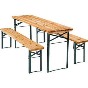 Tectake Picnic Table and Bench Set Ludwig, Brown