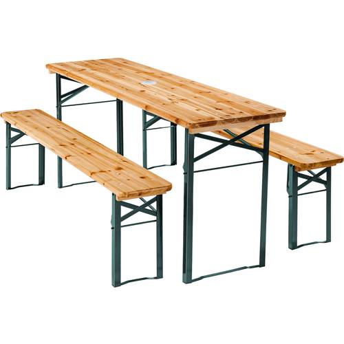 Tectake Picnic Table and Bench Set Ludwig, Brown
