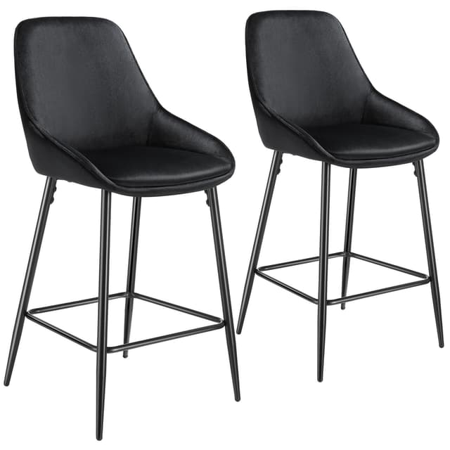 Tectake Siera Bar Stool with Backrest, 2-pack