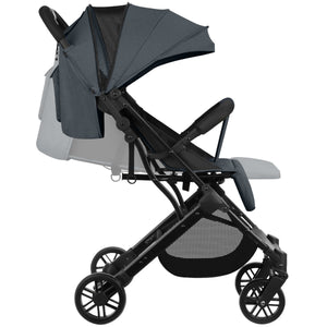 Pushchair Finn - foldable, 5-point harness, one-hand folding, easy-care fabric - anthracite