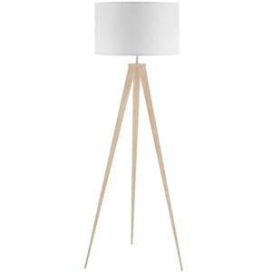 Tectake Lunaris Tripod Floor Lamp, Oak, White
