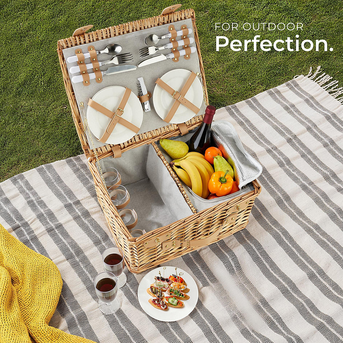 Tectake Picnic Basket with Cooler Compartment