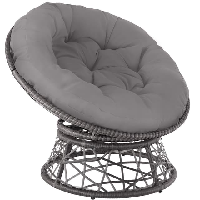 tectake Polyrattan Garden Chair Gargano 92 x 80 x 80.5 cm Grey
