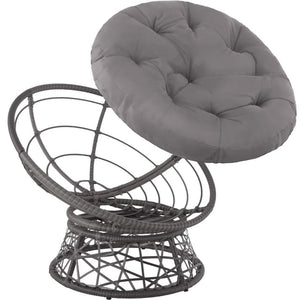 tectake Polyrattan Garden Chair Gargano 92 x 80 x 80.5 cm Grey