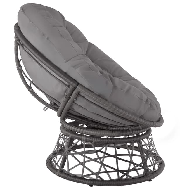 tectake Polyrattan Garden Chair Gargano 92 x 80 x 80.5 cm Grey