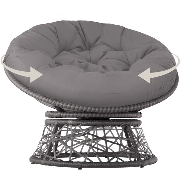 tectake Polyrattan Garden Chair Gargano 92 x 80 x 80.5 cm Grey